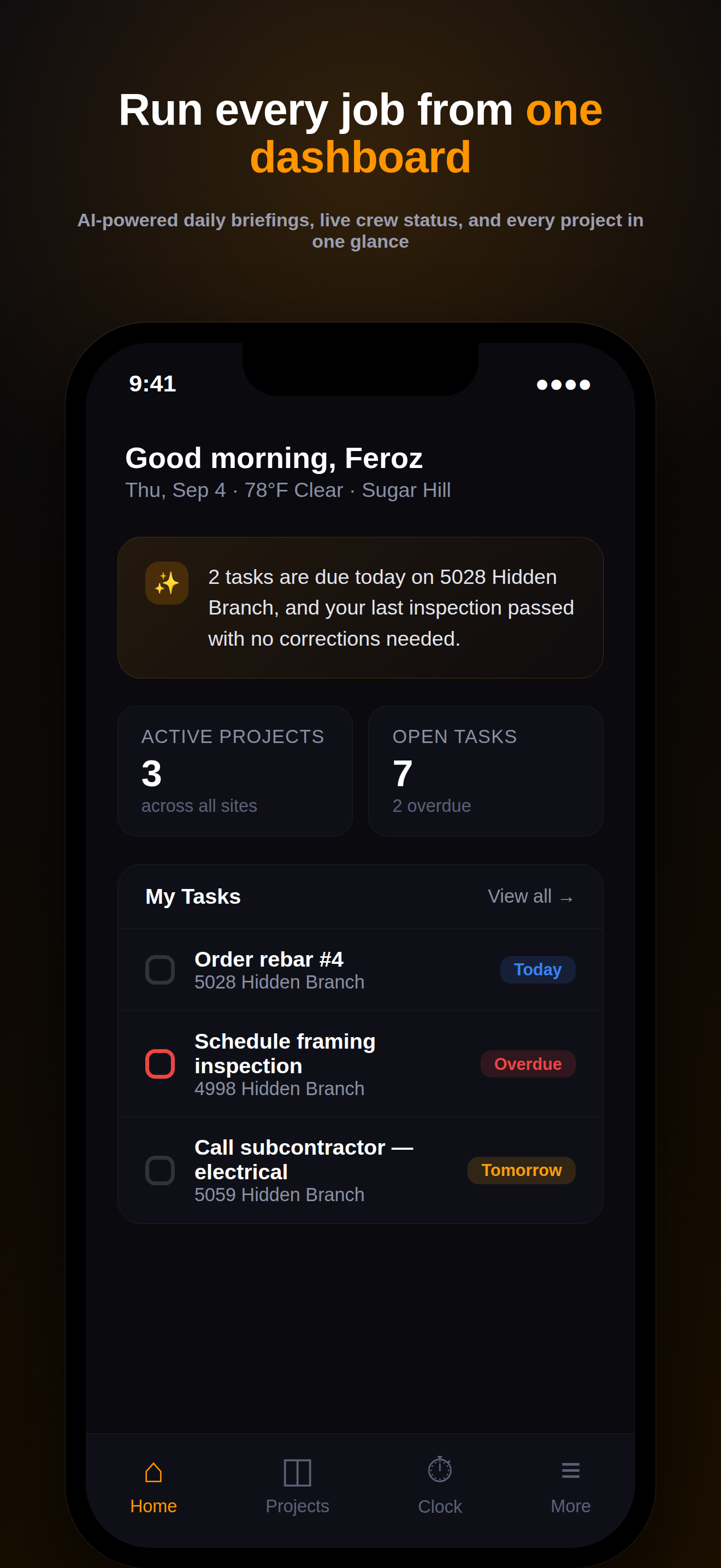 Real Virtual Builder mobile dashboard screenshot